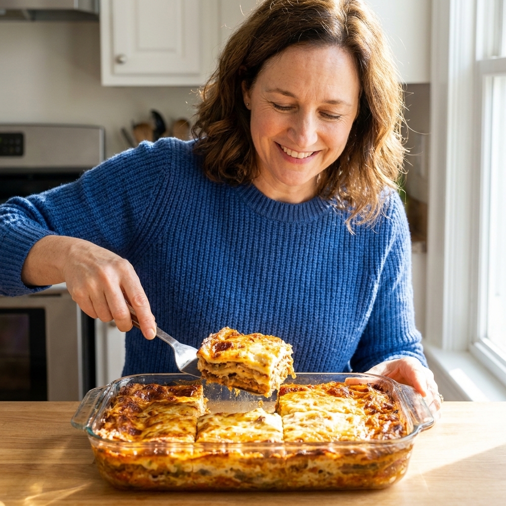 Clean Casserole Slices on a Crowded Buffet